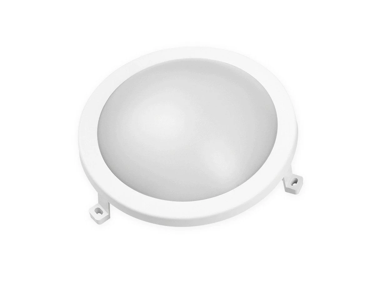 LED šviestuvas 230Vac 6W, baltas, atsparus drėgmei IP54, PLAFOND, LEDOM