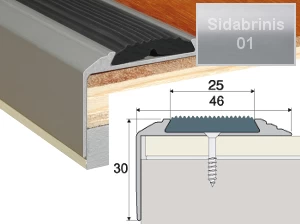 Profilis Effector A38 laiptams, su juoda guma