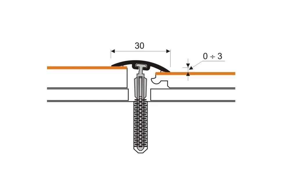 Profilis PVC Myck, 30 mm