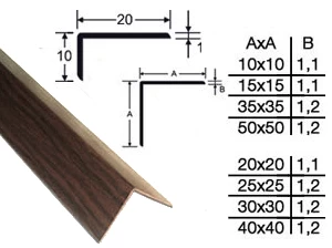 20X20 PROFILIS KAMPINIS BALTAS 2,75M