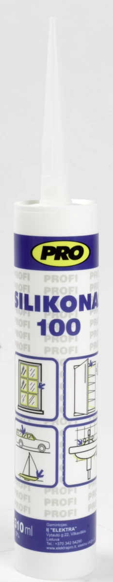 310ml SILIKONAS 100  BALTAS