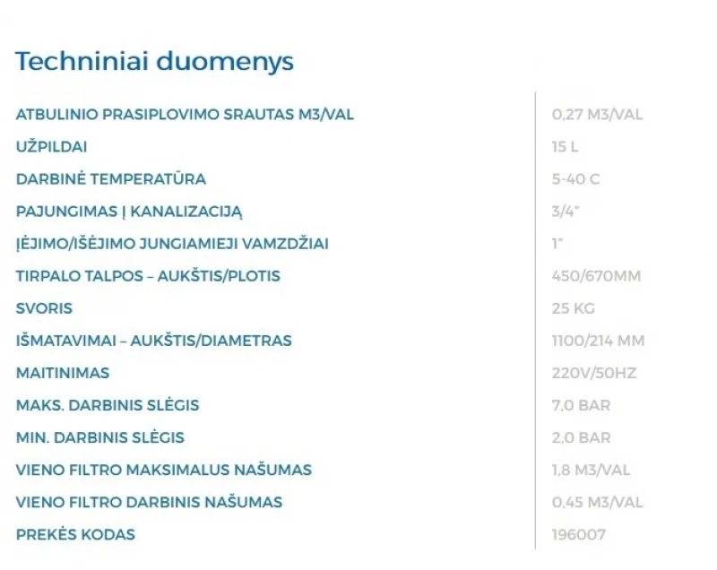 Automatinis minkštinimo filtras AUTOTROL S-9 D9