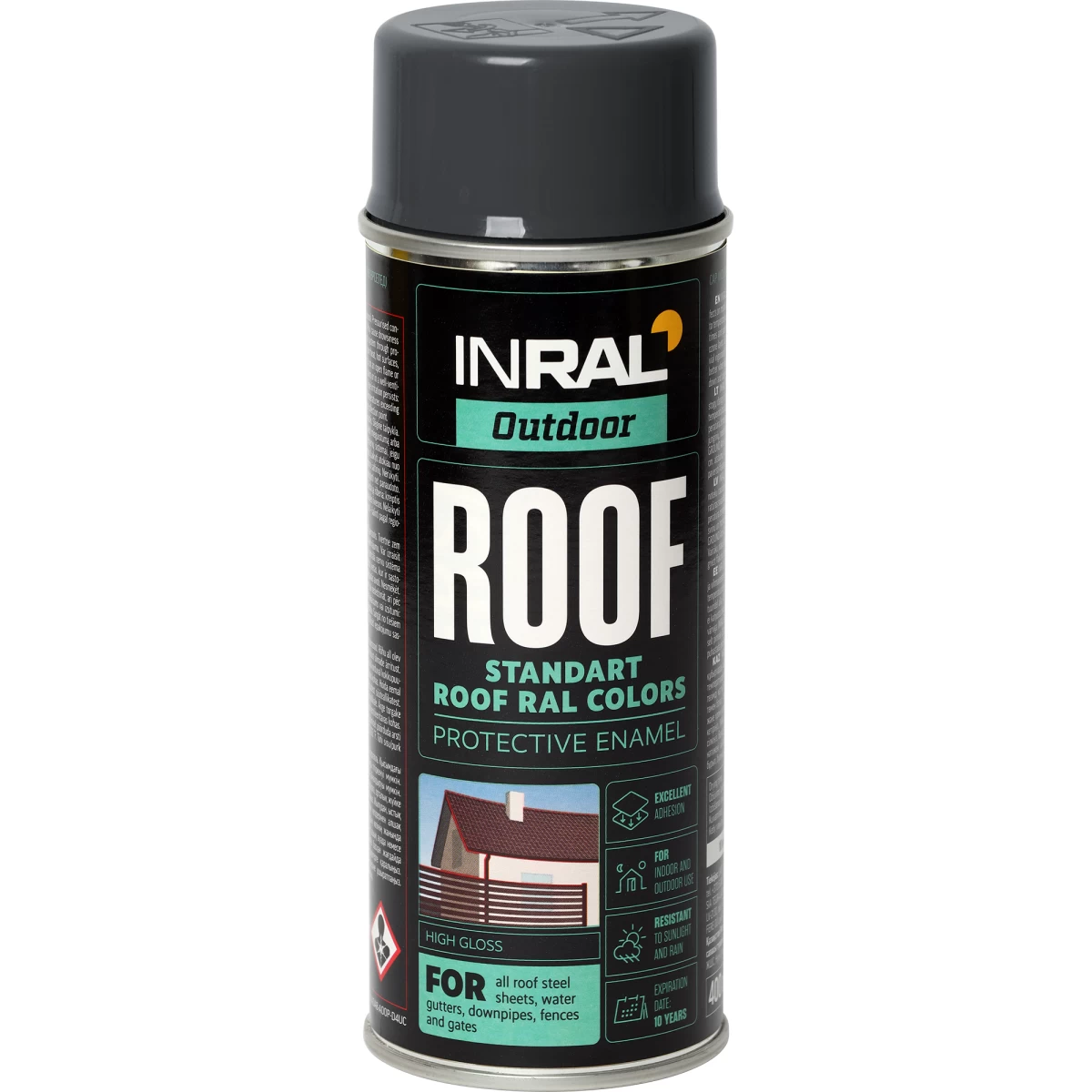 400ML INRAL ROOF SPRAY PILKI RAL7016 DAŽAI AEROZ. STOGO DANGAI