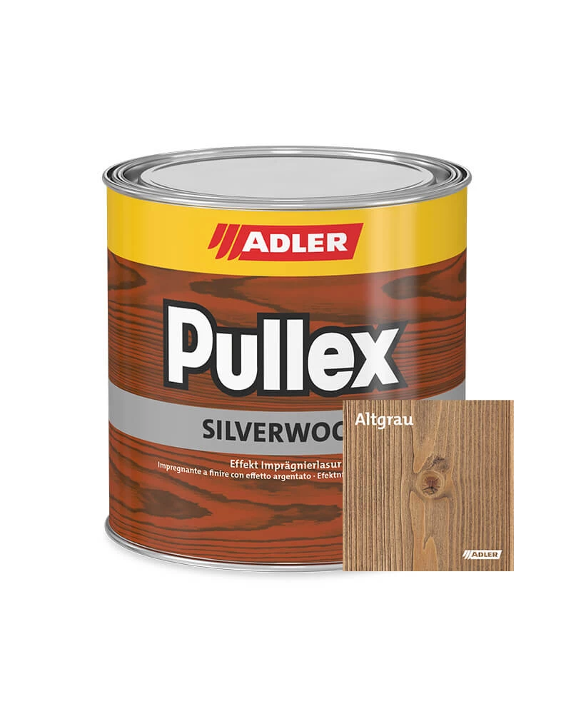 ADLER Pullex Silverwood Altgrau Poveikio lazūras impregnantas medienos paviršiui, tamsiai rudas - 20 L