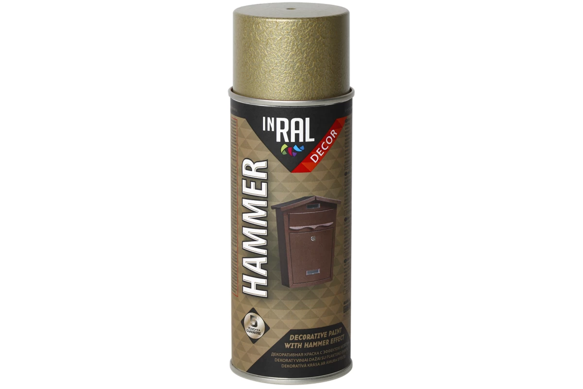 Aerozoliniai dažai INRAL DECOR HAMMER, Auksas 400ml