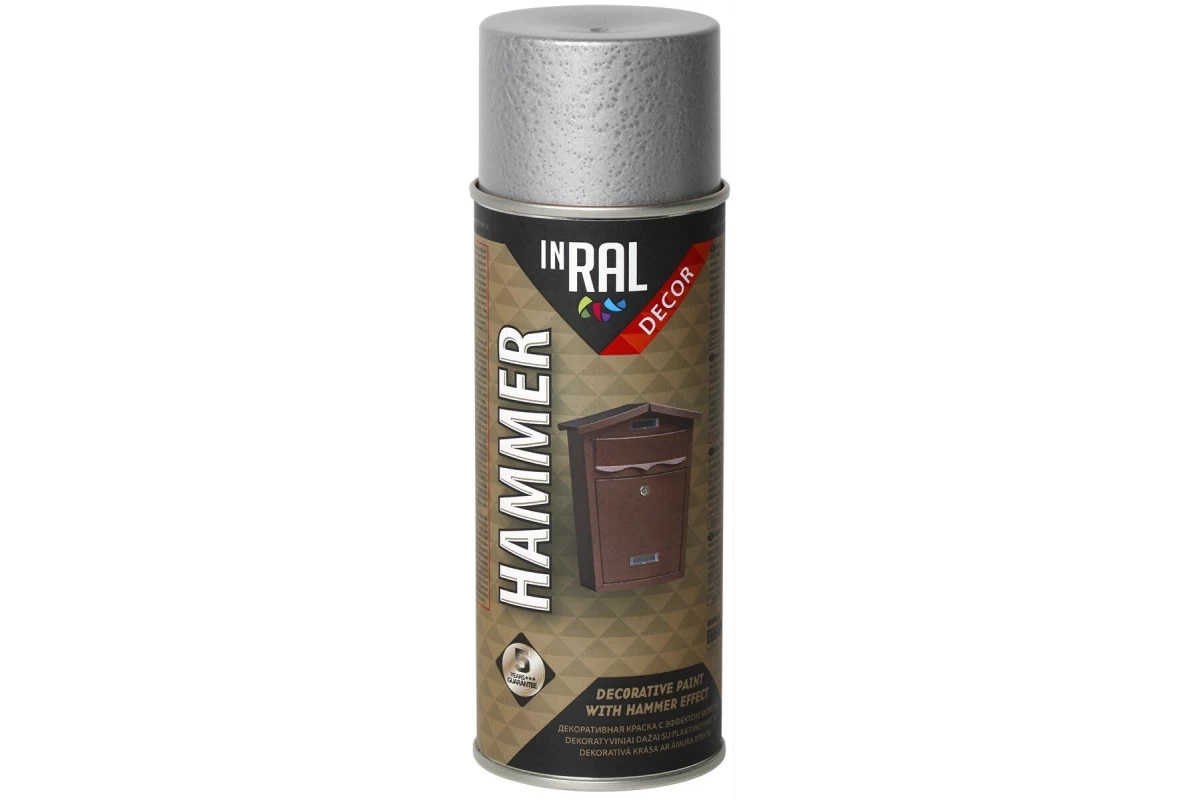 Aerozoliniai dažai INRAL DECOR HAMMER, Sidabras 400ml