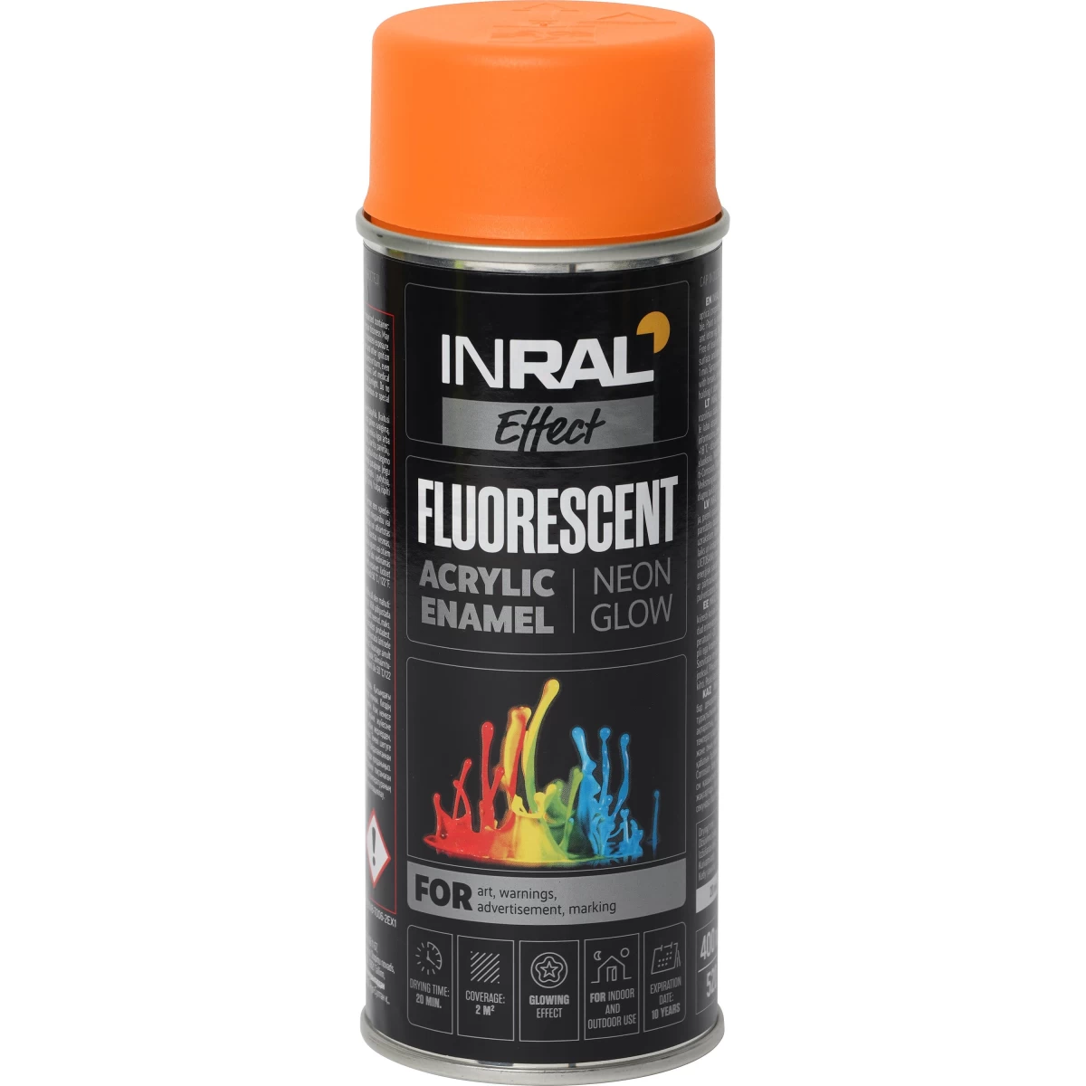 Aerozoliniai dažai INRAL FLUORESCENT oranžiniai, 400ml