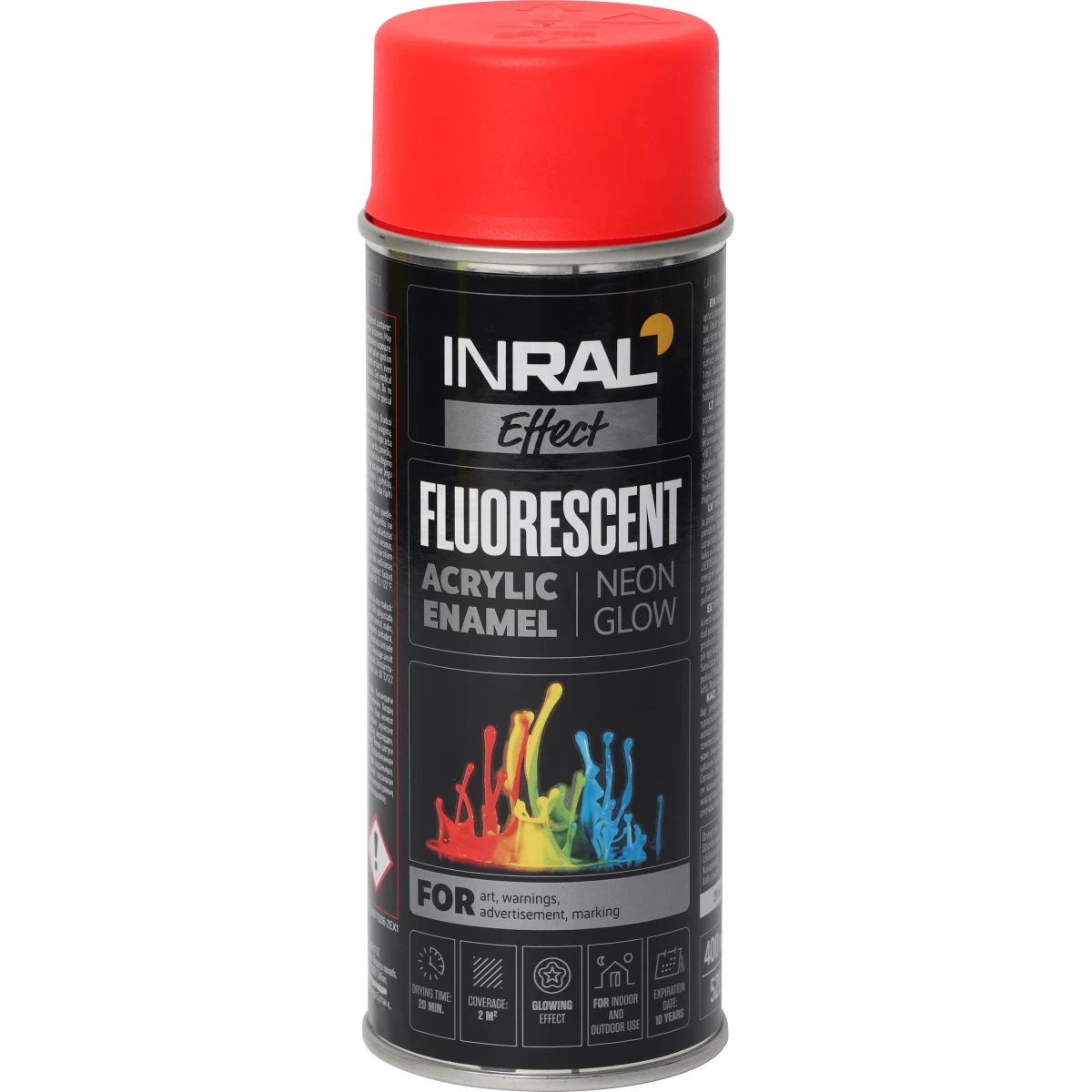 Aerozoliniai dažai INRAL FLUORESCENT raudoni, 400ml