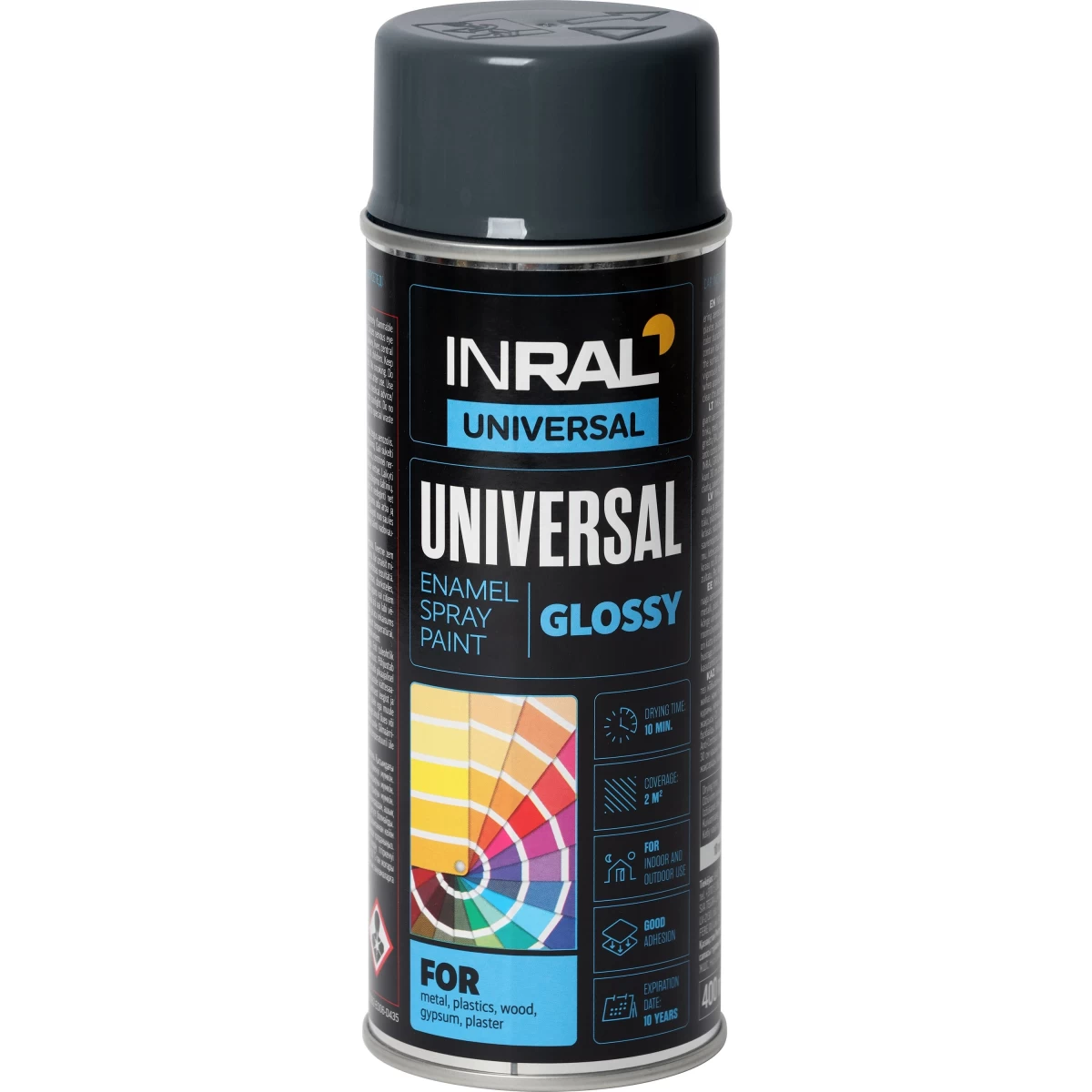 Aerozoliniai dažai INRAL Universal, 400ml antracito sp. pusiau matiniai