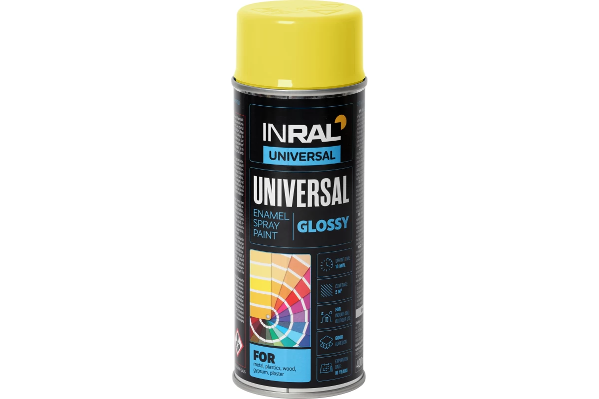 Aerozoliniai dažai INRAL UNIVERSAL, geltona (RAL1018), 400ml