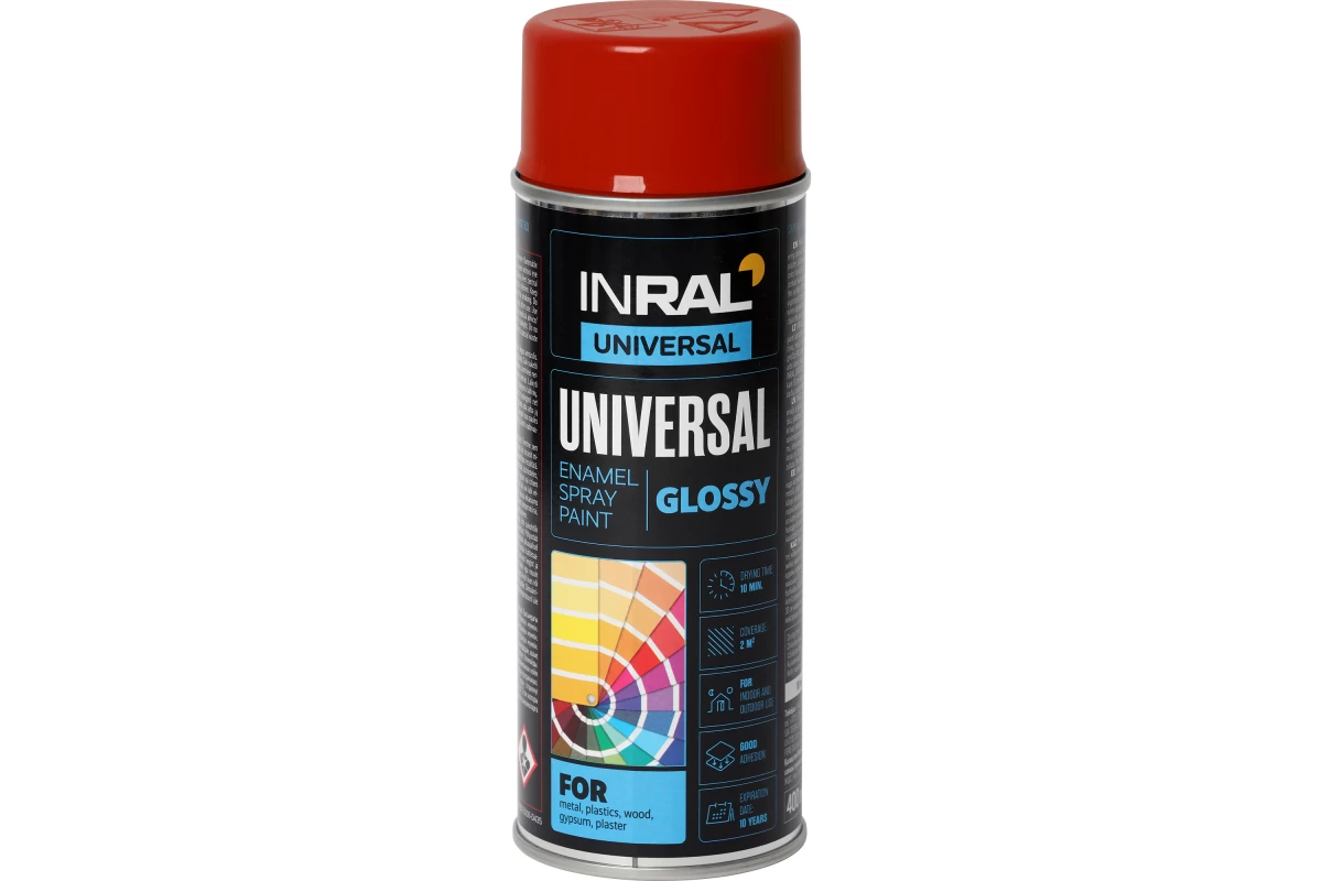 Aerozoliniai dažai INRAL UNIVERSAL, raudona (RAL3002) 400ml