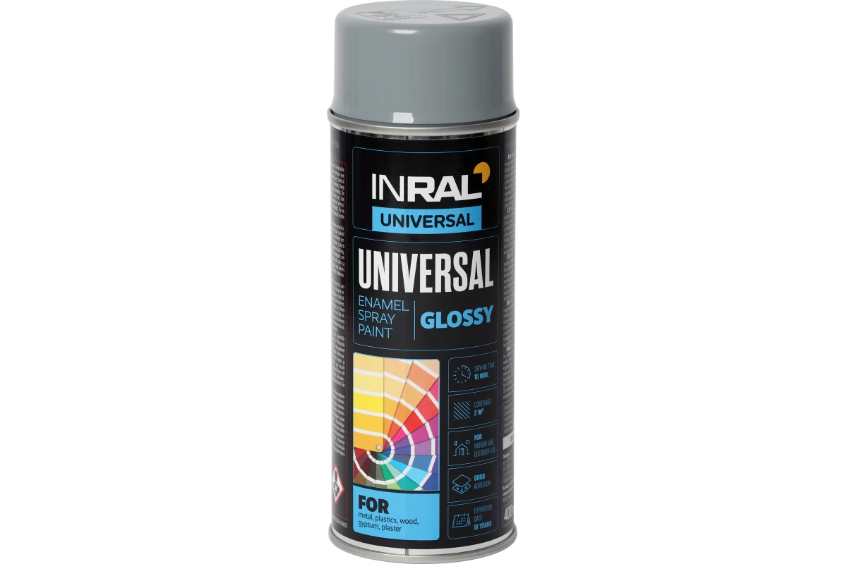 Aerozoliniai dažai INRAL UNIVERSAL, šviesiai pilka (RAL7046), 400ml