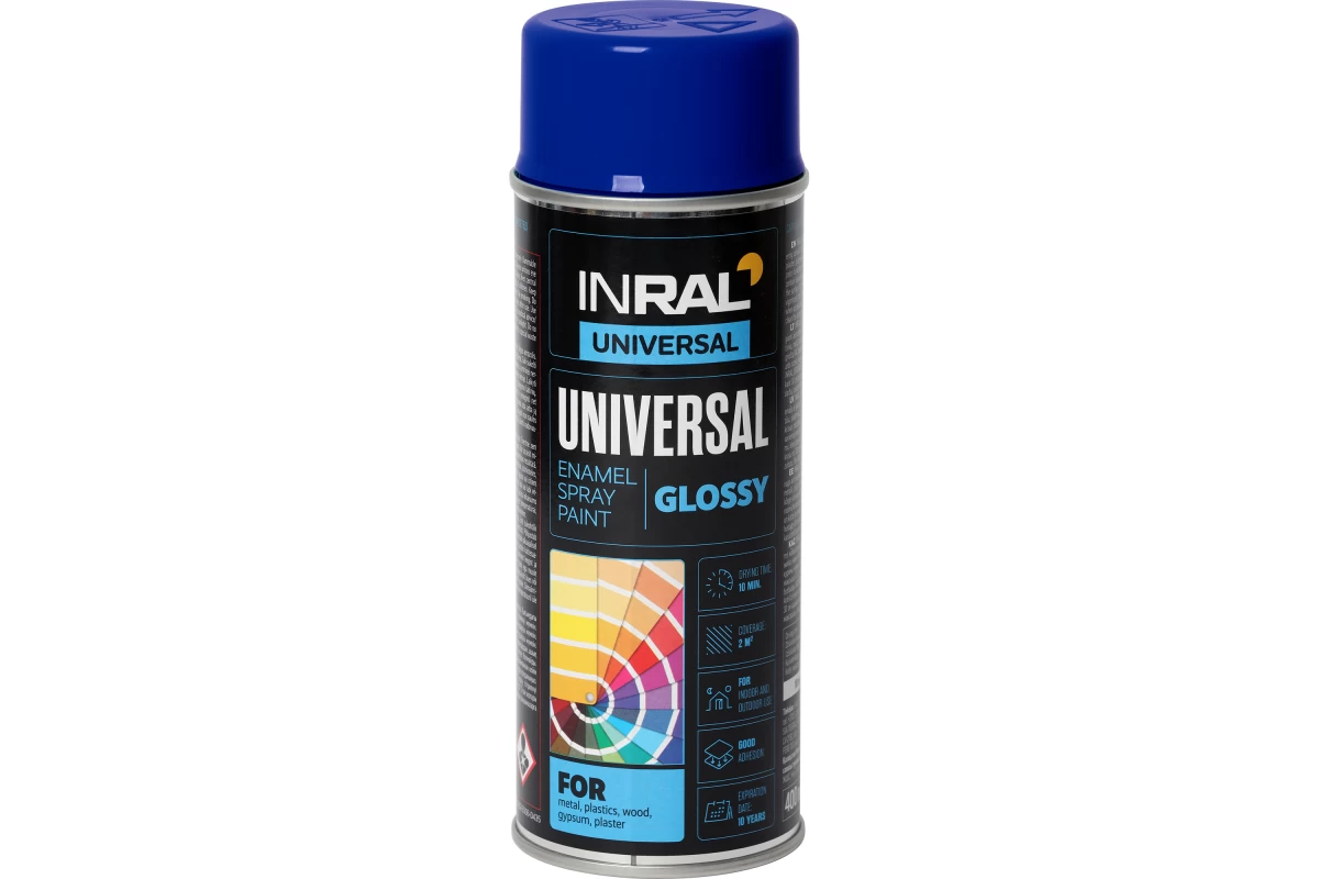 Aerozoliniai dažai INRAL UNIVERSAL, tamsiai mėlyna (RAL5002), 400ml