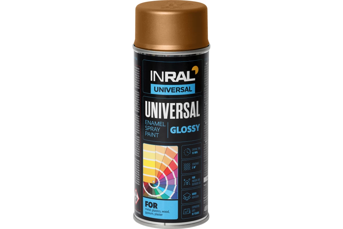 Aerozoliniai dažai INRAL UNIVERSAL, vario (RAL8029), 400ml