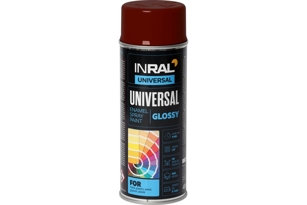 Aerozoliniai dažai INRAL UNIVERSAL, vyšninė (RAL3004), 400ml