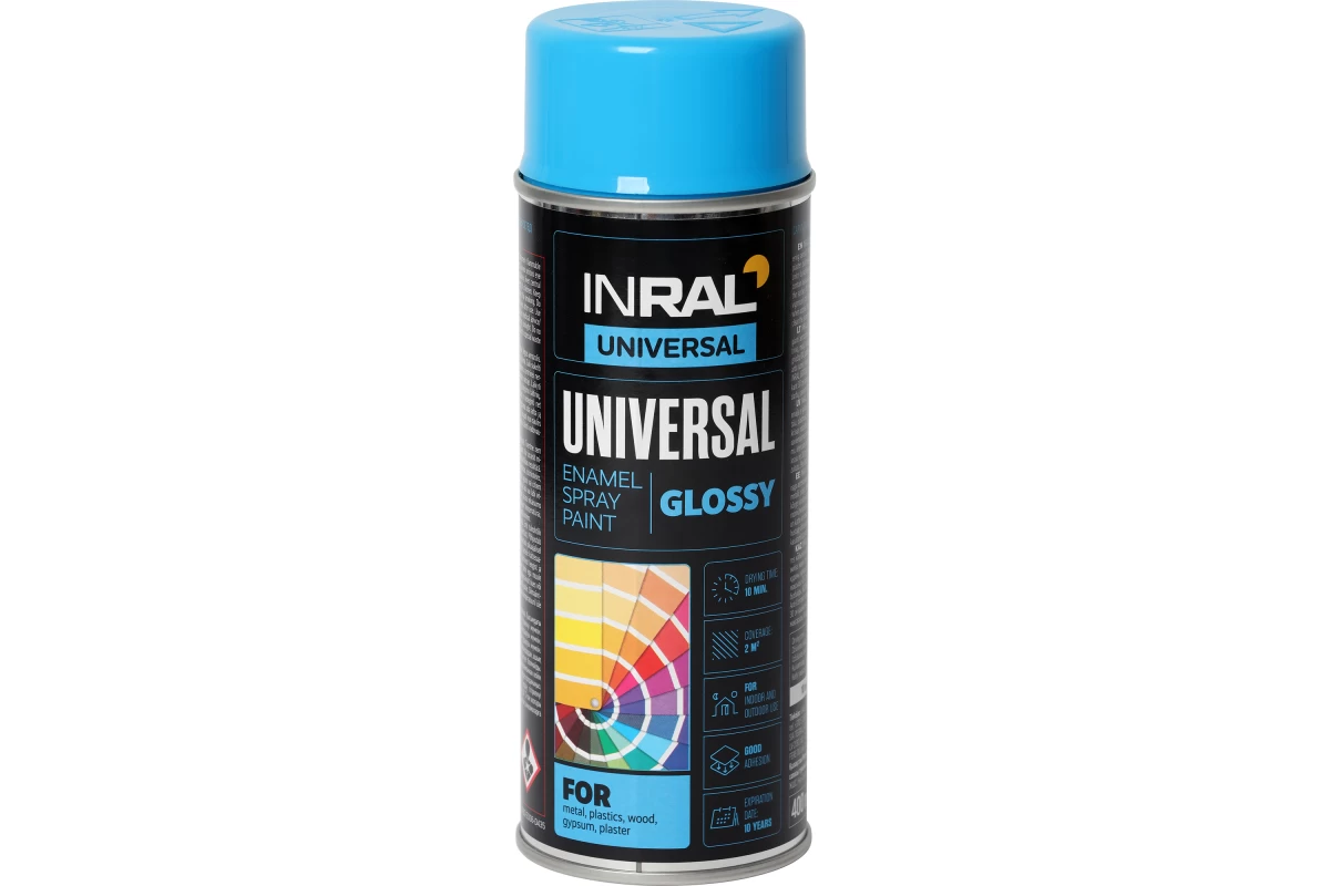 Aerozoliniai dažai INRAL UNIVERSAL,šviesiai mėlyna (RAL5012), 400ml