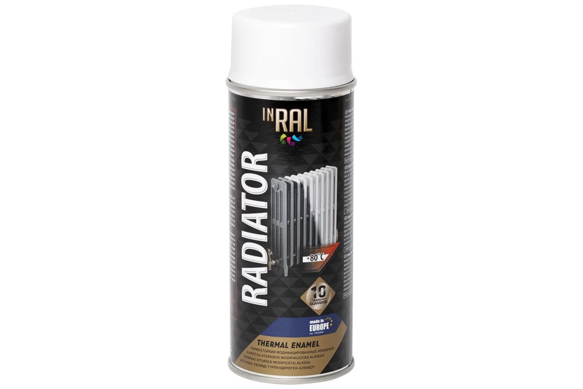 Aerozoliniai dažai radiatoriams INRAL RADIATOR balti, 400ml