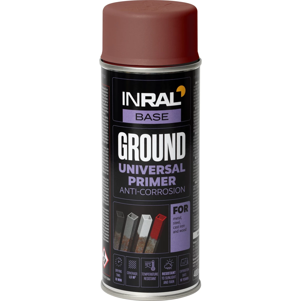 Aerozolinis gruntas INRAL GROUND, raudona (RAL3009), 400ml