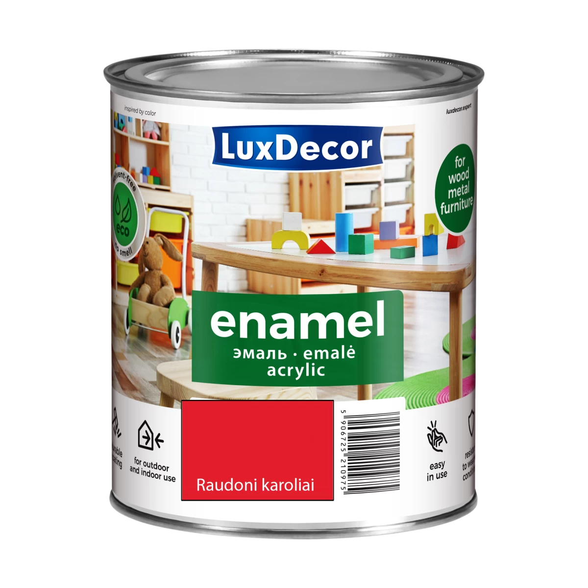 Akrilinė emalė LUXDECOR, 0,75l raudoni karoliai