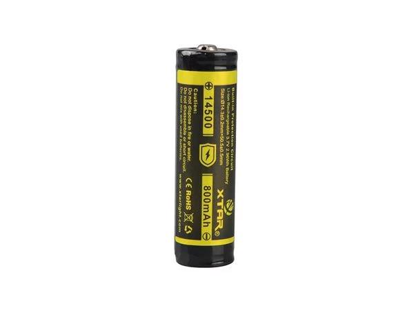 Akumuliatorius 14500 (AA) 3.7V 800mAh Li-Ion su integruotu krovimo valdikliu PCM