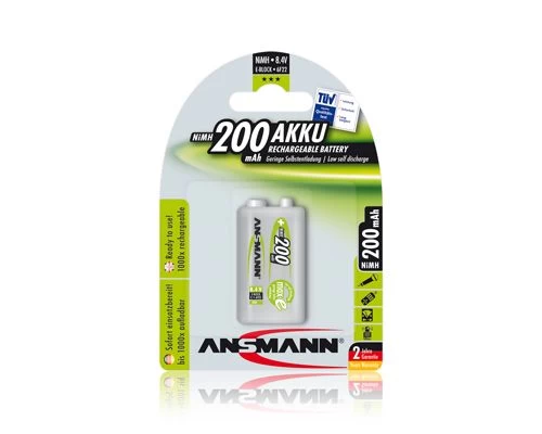 Akumuliatorius 6HR61 (E-Block, R22, 6R61, 6F22) 8.4V 200mAh Ni-Mh ANSMANN