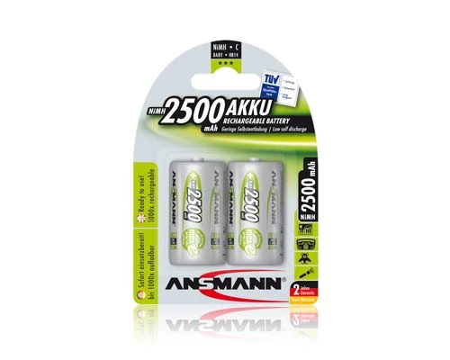 Akumuliatorius R14 (C) 1.2V 2500mAh Ni-Mh ANSMANN (2vnt blisteryje)