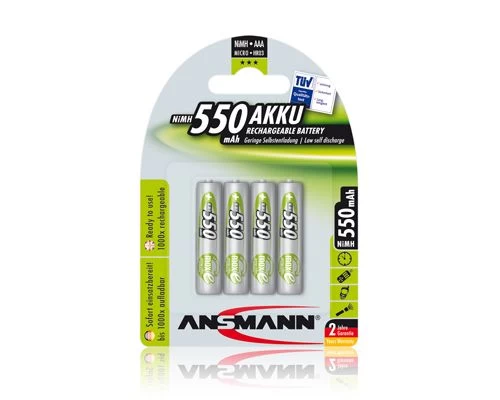 Akumuliatorius R3 (AAA) 1.2V 550mAh Ni-Mh ANSMANN (4vnt pakuotėje)