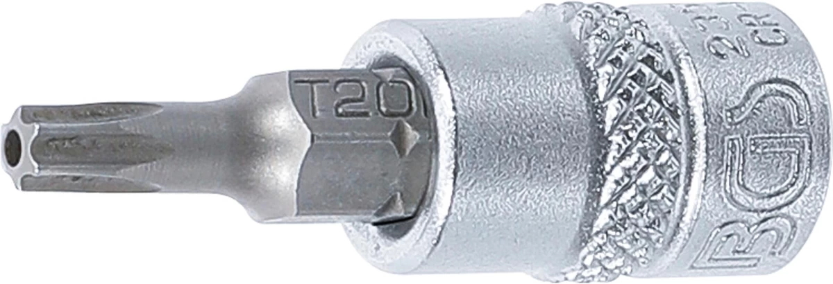 Antgalis įpresuotas į galvutę | 6.3 mm (1/4) | T-star su skyle (Torx) T20 (2359)