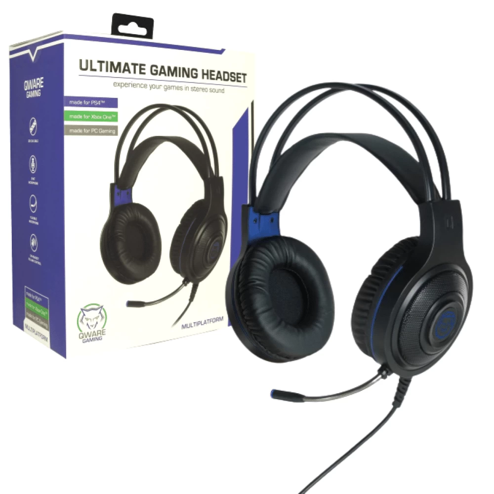 Ausinės Qware Gaming Ultimate Gaming Headset Multiplatform, juoda (Ekspozicinė prekė)