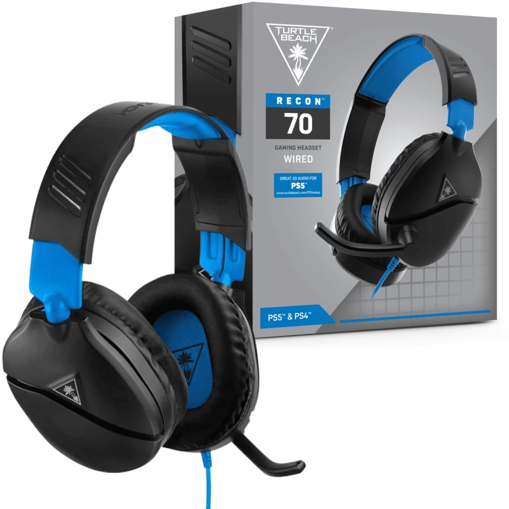 Ausinės Turtle Beach Headset Recon 70 PS5-PS4, juoda/mėlyna (Ekspozicinė prekė)