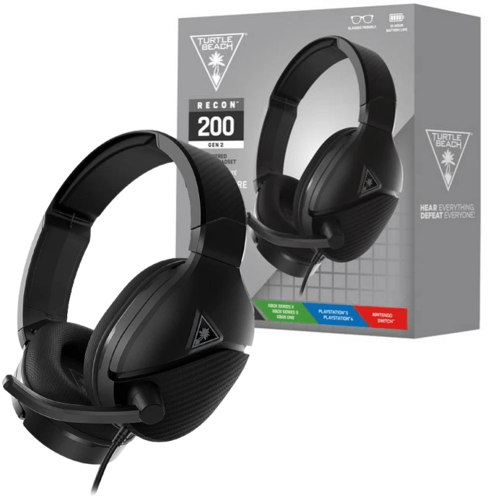 Ausinės Turtle Beach Recon 200 Gen 2, juoda (Ekspozicinė prekė)