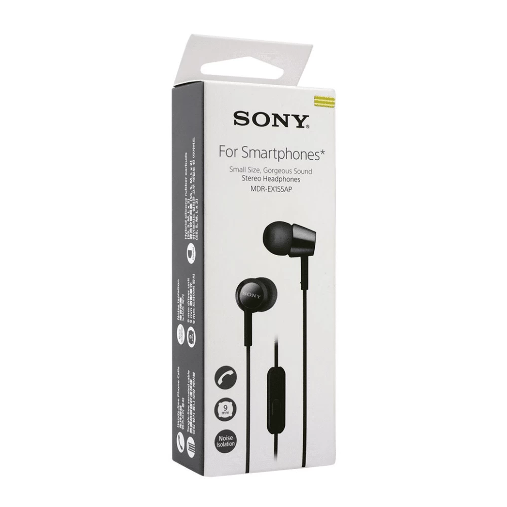 Ausinukai Sony EX155AP, juoda (Ekspozicinė prekė)