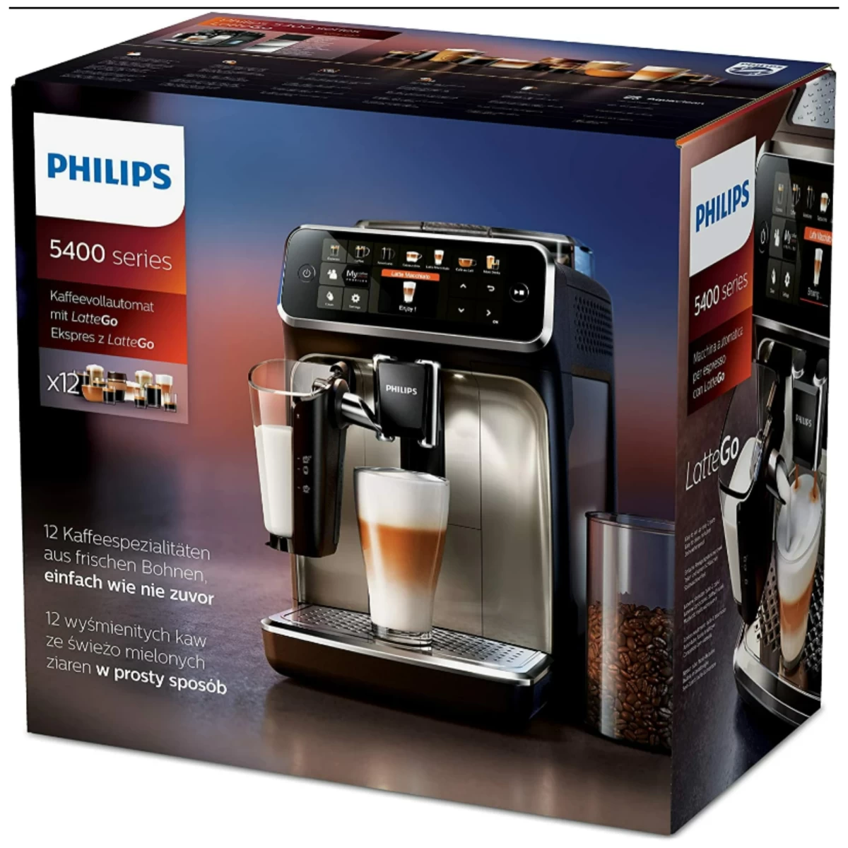 Automatinis kavos aparatas Philips Series 5400 EP5447/90 LatteGo (Ekspozicinė prekė)