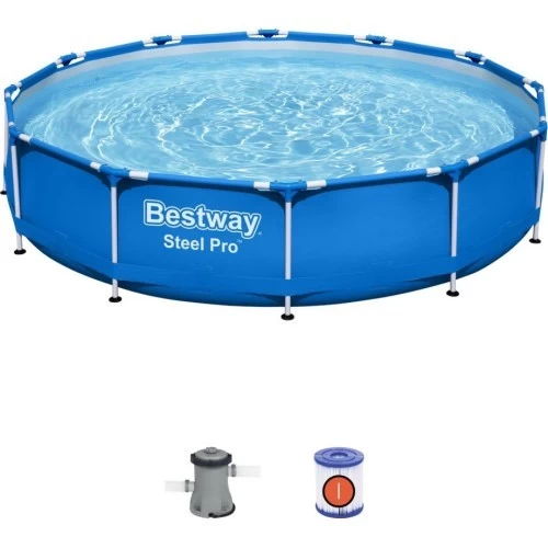 Baseinas 12 FT plieninis Pro Zestaw BESTWAY