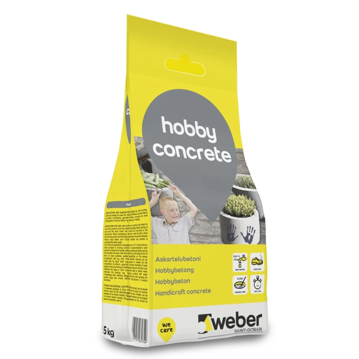 Betono mišinys dirbiniams WEBER Hobby Concrete, 5kg