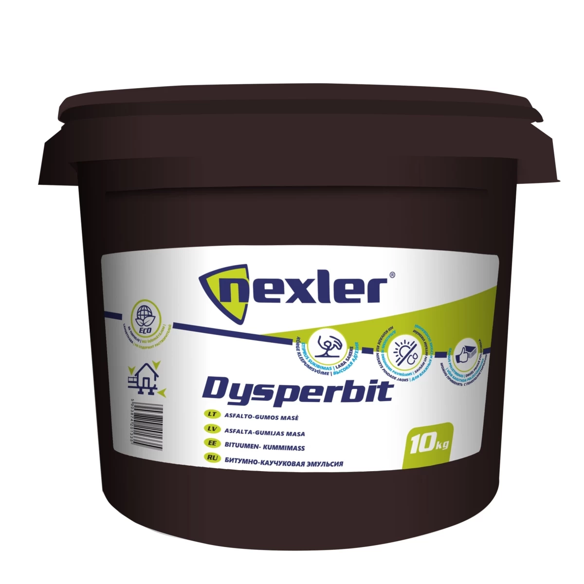 Bituminė-kaučiukinė dispersinė mastika NEXLER Dysperbit DN, 10kg