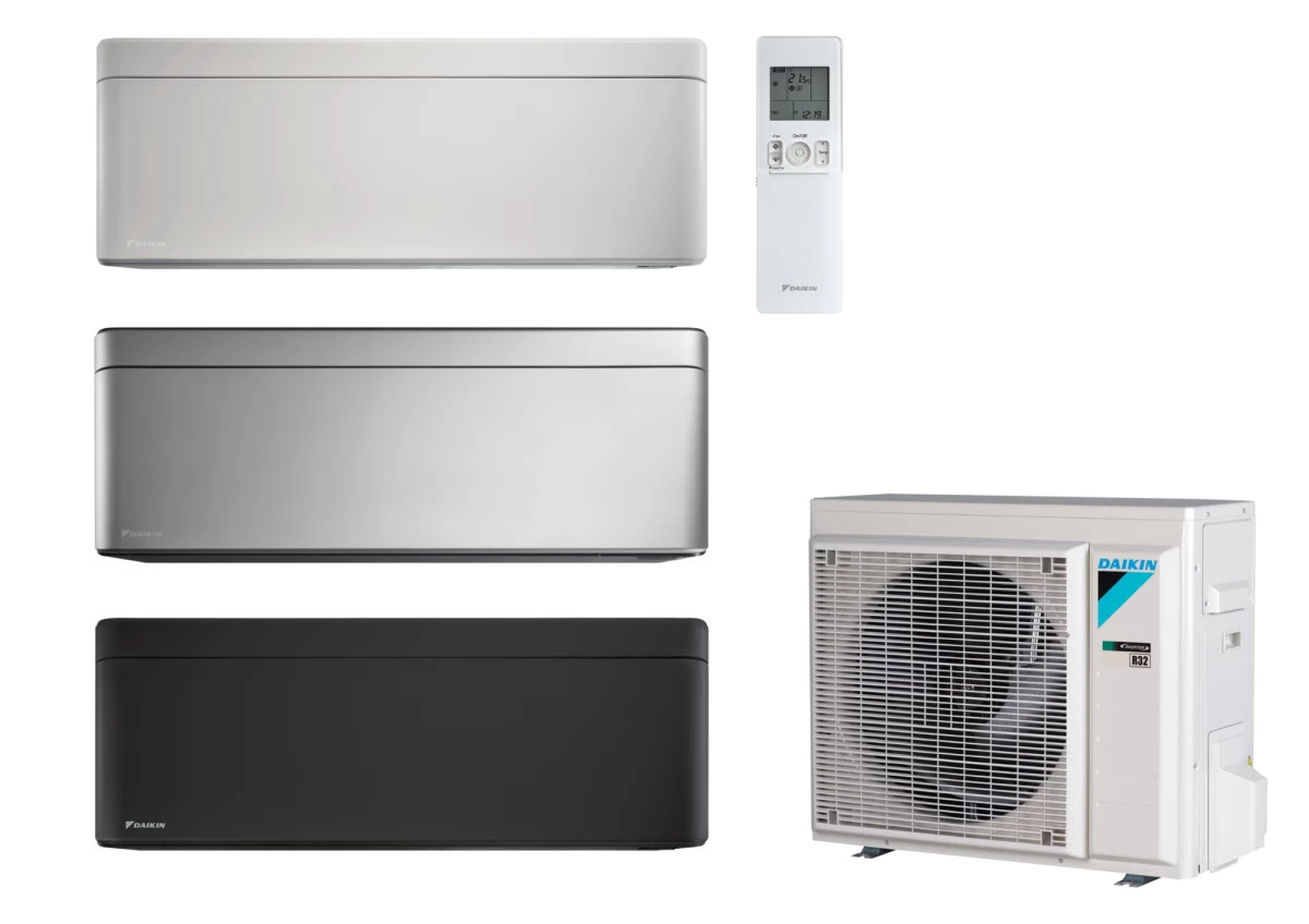 Daikin SIENINIS Stylish serijos 2.0/2.5 kW oro kondicionieriaus komplektas, FTXA20AW/BS/BB / RXA20A