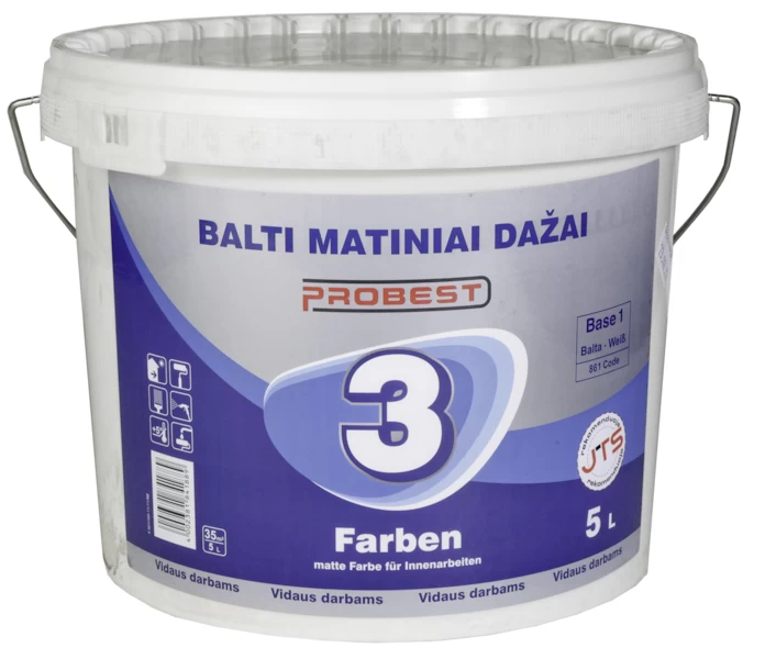 Dažai balti matiniai Probest 3 5 l