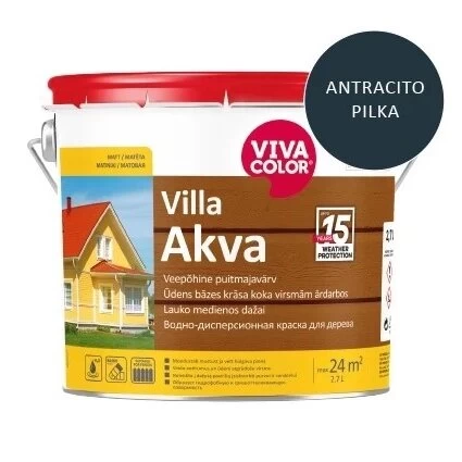 Dažai medienai VIVACOLOR Villa Akva 7016, 2,7l antracito pilka sp.