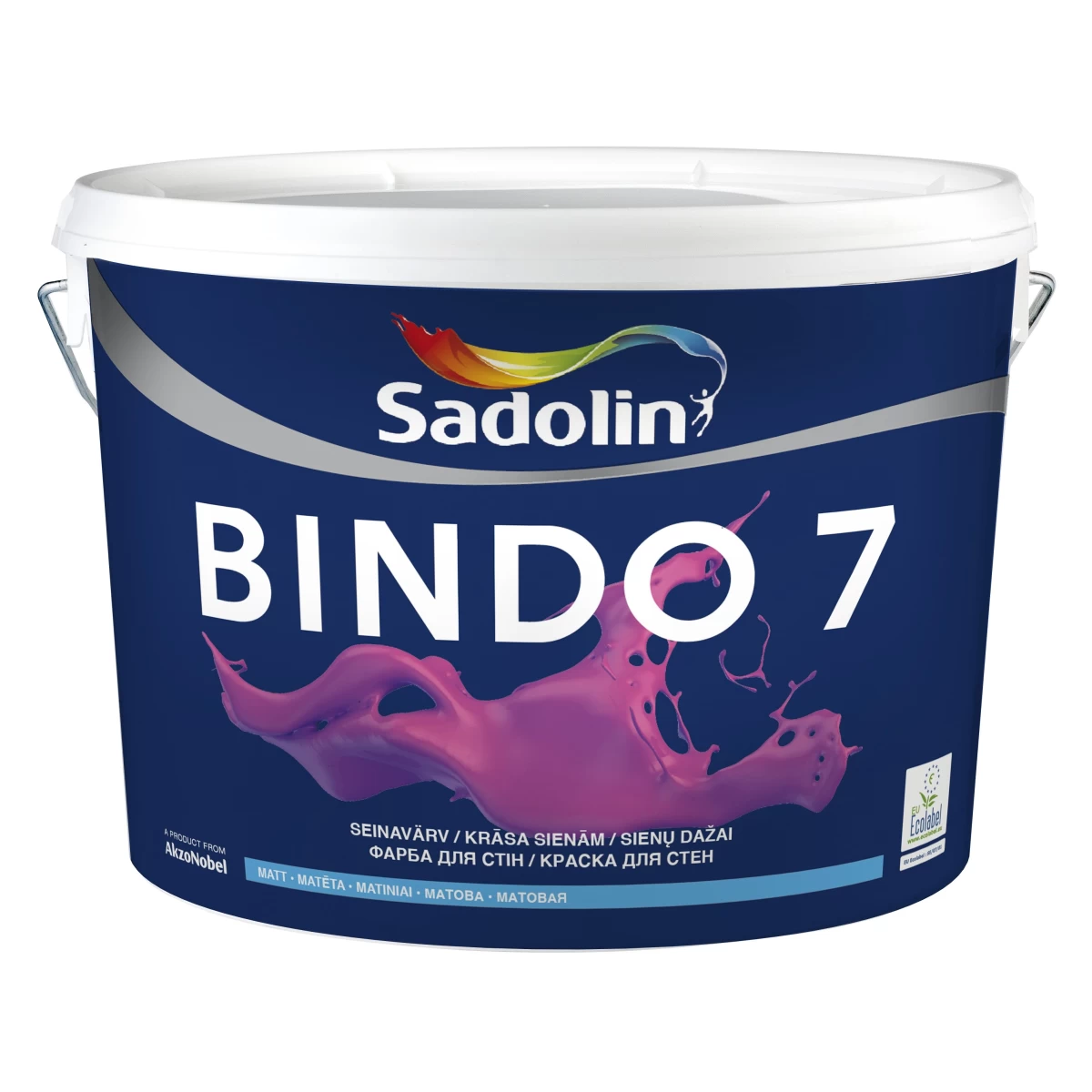 Dažai SADOLIN Bindo 7 A bazė, 9l balta sp.