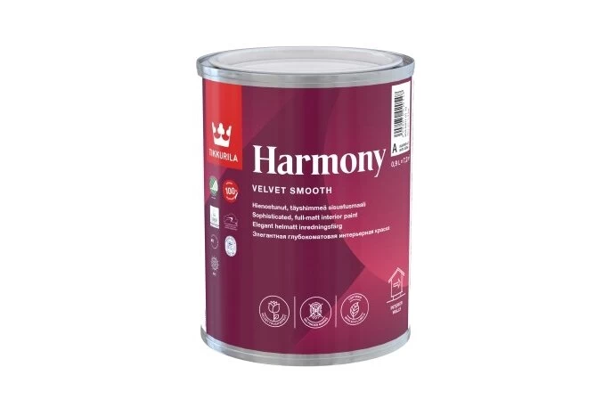 Dažai sienoms TIKKURILA Harmony A bazė, 0,9l balti