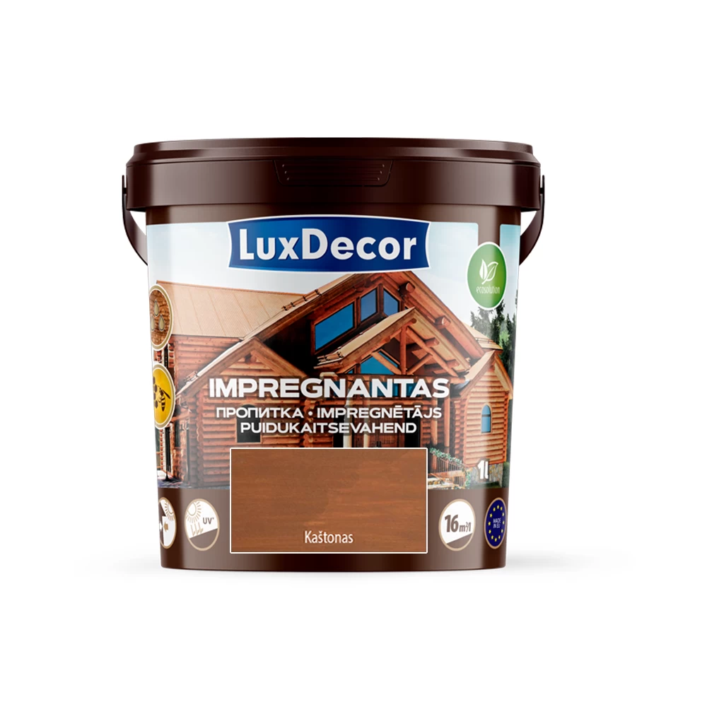 Dekoratyvins medienos impregnantas Luxdecor, (Kaštonas) 1l