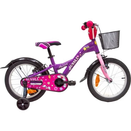 Dviratis 4KIDS Bubble 16, dydis 10 (25.5 cm), violetinis