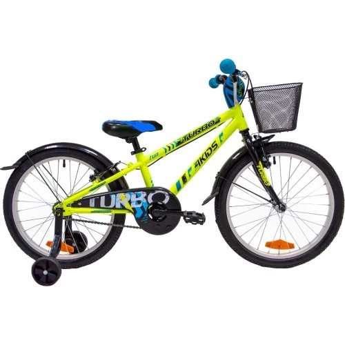 Dviratis 4KIDS Turbo 20, dydis 10 (25.5 cm), geltonas