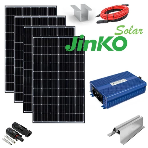 Off-grid saulės elektrinė vandens šildymui boileriuose 4x440W Jinko Solar su ECO Solar Boost MPPT-3000 3kW ir konstrukcija