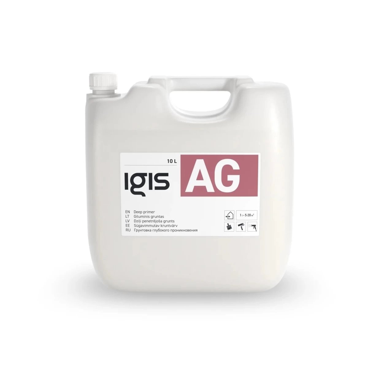 Giluminis gruntas IGIS AG, 10l balta sp.