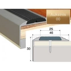 Grindų sujungimo profilis laiptams EFFECTOR A38, 120 x 5 x 3 cm, auksinė sp.