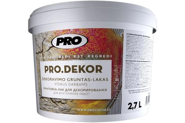 Gruntas-lakas PRO.Decor, 2,7l blizgus