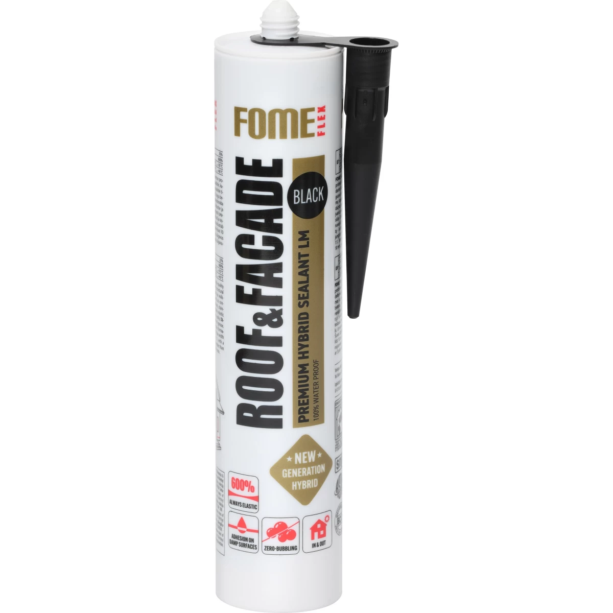 Hermetikas FOME FLEX Hybrid Roof and Facade LM, 300ml juoda sp.