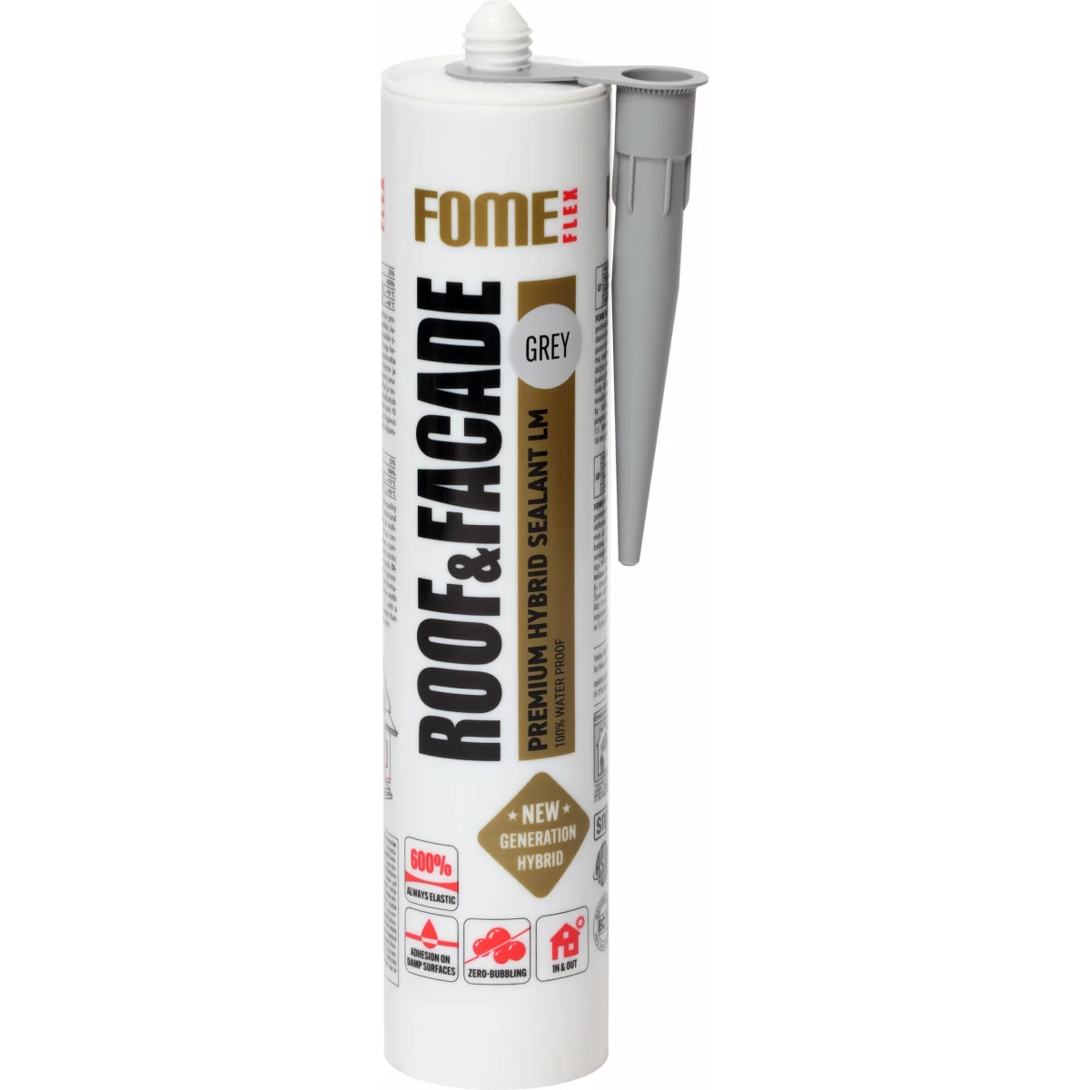 Hermetikas FOME FLEX Hybrid Roof and Facade LM, 600ml pilka sp.